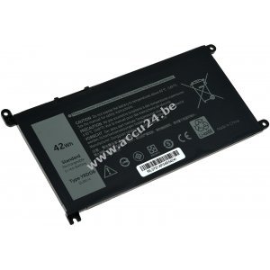 Batterij geschikt voor 2 in 1 Touchscreen Laptop Dell Inspiron 14 5481 Serie, 14 5482 Serie, Type YRDD6