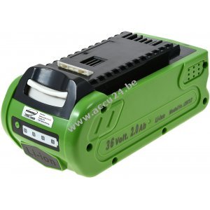 Batterij geschikt voor grasmaaier Green works G40LM41, bladzuiger GD40BV, type G40B2 o.a.