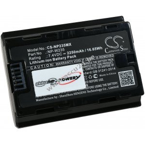 Batterij geschikt voor systeemcamerafilm Fuji X-T4, type NP-W235