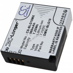 Accu voor Panasonic DMC-GF16/ Type DMW-BLG10