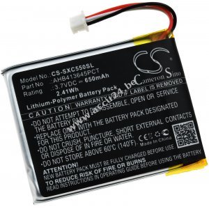 Batterij geschikt voor draadloze hoofdtelefoon Sennheiser PXC 550, type AHB413645PCT en andere.