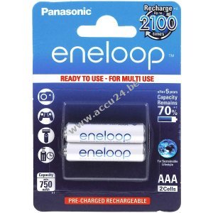 Panasonic eneloop batterij AAA blister van 2 (BK-4MCCE/2BE)
