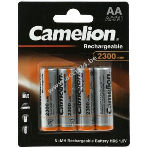 Camelion HR6 AA Mignon-batterij voor muis, afstandsbediening, fotocamera, scheerapparaat enz. 2300mAh 4pcs blaar