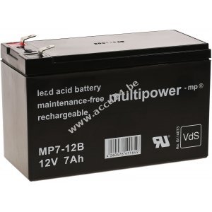 Reservebatterij (multipower) voor UPS APC Smart-UPS RT 1000 RM, APC RBC24 12V 7Ah (vervangt 7.2Ah) en anderen