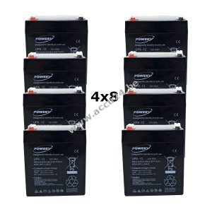 Powery Lood gel batterij 12V 6Ah voor APC Smart-UPS RT 10000 RM