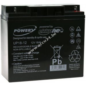 Powery Lood gel batterij 12V 18Ah
