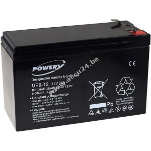 Powery Loodgelbatterij 12V 9Ah (vervangt ook 7,2Ah / 7Ah)