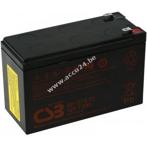 CSB Stand-by loodbatterij GP 1272 F2 o.a. geschikt voor APC Back-UPS BK500 12V 7,2Ah