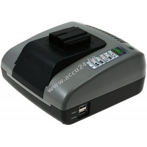 Powery Acculader met USB voor Milwaukee B18 serie / 18V Li-Ion