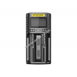 USB 2-sleuf lader Nitecore UM2 voor Li-Ion, Li-Ion IMR, NiMH batterijen (14650,18650,22500)