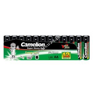 Batterij Camelion Super Heavy Duty R6 / Mignon / AA (12er Shrink)