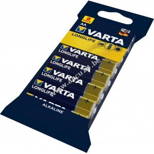 Varta Longlife Extra Alkaline AA-Mignon batterij 8 pack