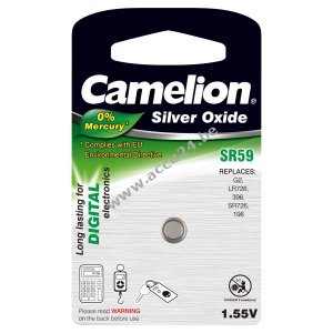 Camelion Zilverkleurige knoopcel SR59 / SR59W / G2 / LR726 / 396 / SR726 / 196 1pc blisterverpakking