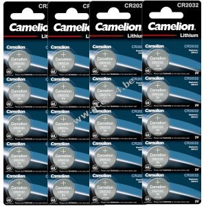 20x lithium knoopcel, batterij Camelion CR2032 b.v. voor horloges 4x blisters van 5