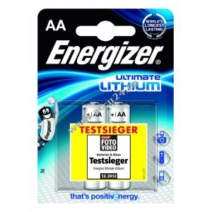 Lithiumbatterij Energizer L91 / Mignon / AA / FR6 / blister van 2