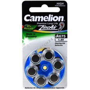 Camelion Hoortoestelbatterij A675 / AE675 / DA675 / PR1154 / PR44 / V675AT / ZL675 6-pack blisterverpakking