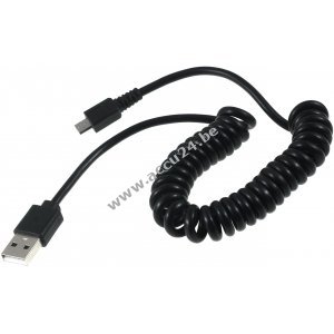 Goobay USB-spiraalkabel 1m met Micro USB-aansluiting