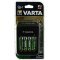 Varta Plug-in lader met LCD display en USB inclusief 4x Varta AA oplaadbare batterijen R2U 2100mAh