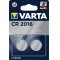 Lithium knoopcel, batterij Varta CR 2016, IEC CR2016, vervangt ook DL2016, 3V blisterverpakking van 2