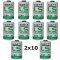 20x Lithium batterij Saft LS14250 1/2AA 3,6Volt