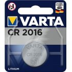 Lithium knoopcel, batterij Varta CR 2016, IEC CR2016, vervangt ook DL2016, 3V 1 blisterverpakking