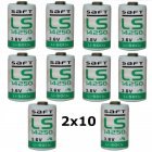 20x Lithium batterij Saft LS14250 1/2AA 3,6Volt