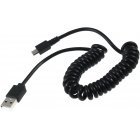 Goobay USB-spiraalkabel 1m met Micro USB-aansluiting